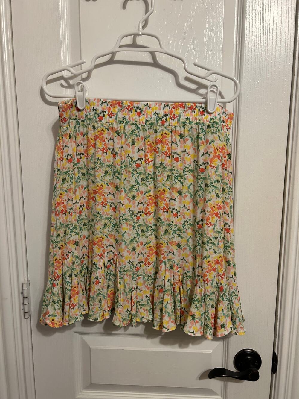 LOFT Floral Print Tiered Mini Skirt Size Large